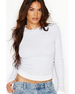 Garage Snatchrib Double Layer Longsleeve Top - White