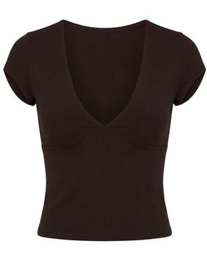 Garage Sleek Plunge T-Shirt - Black