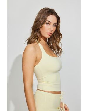 Garage Square Neck Tie Halter Top - Yellow