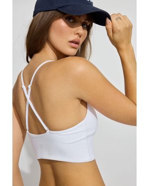 Garage Cross Back V Neck Bra - White