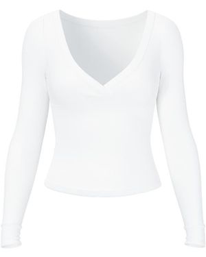 Garage Snatchrib Crossover Longsleeve Top - White