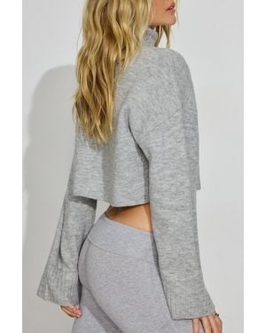 Garage Spongy Cropped Turtleneck - Gray