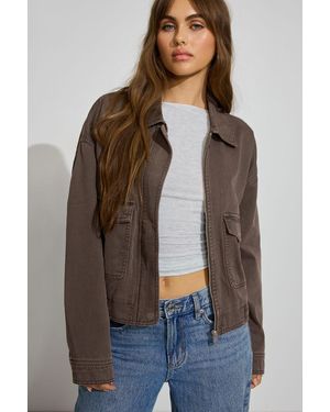 Garage Twill Bomber Jacket - Brown