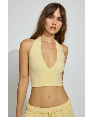 Garage Wrap Halter Top - Yellow