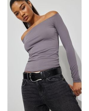 Garage Wide Oval Waist Belt - Gray