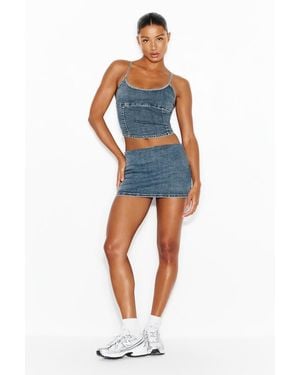Garage Denim Bustier Top - Blue