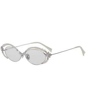 YVMIN Daisy Pearl Glasses With Metal Frame And Pearlescent Details, Me - White
