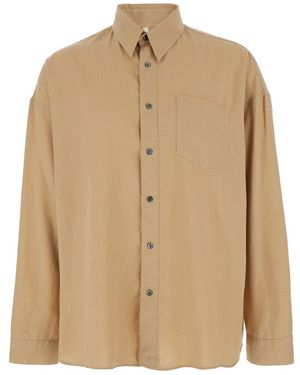 sunflower 'Stable' Shirt With Classic Collar And Dropped Shoulde - Natural