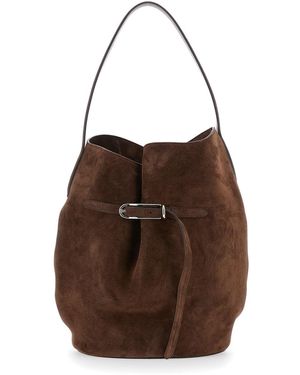 Liffner 'Belted Bucket' Shoulder Bag With Belt On The Front - Brown