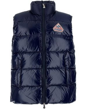 Pyrenex Sleeveless Down Jacket With High Neck And Logo Patch On T - Blue