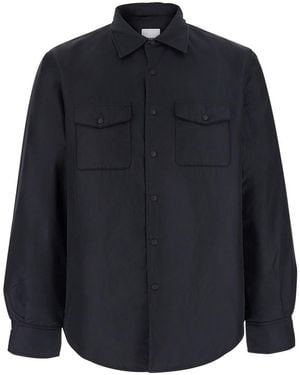 Aspesi Jacket With High Collar And Front Zip Closure - Blue