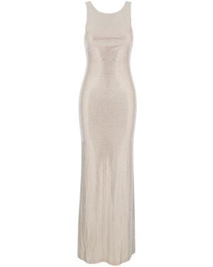 Twentyfourhaitch 'Helios' Long Sleeveless Dress With All-Over Se - White
