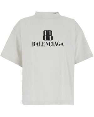 Balenciaga T-Shirt With Printed Logo - White