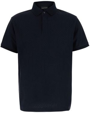 Emporio Armani Jacquard Cotton T-Shirt For - Blue