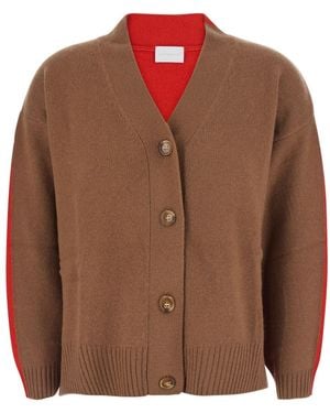SOLOCASCMIR Bicolour Cardigan With Long Sleeves - Brown