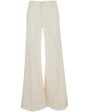 Mother Jeans 'The Patch Pocket Twister Fray' With Denim Patch Po - White