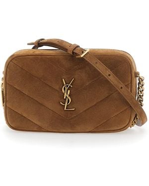 Saint Laurent Ysl Pw Mbag 7 Suede Satin Calf Matelasse - Brown