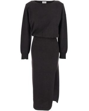 P.A.R.O.S.H. Dress With Boat Neck - Black