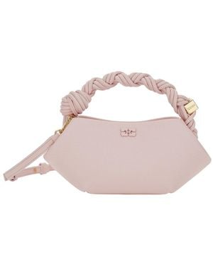 Ganni 'Bou' Mini Handbag With Braided Top Handle And Adjustable A - Pink