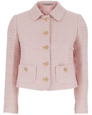 Tagliatore 'Tweed' Jacket With Front Closure And Pockets - Pink