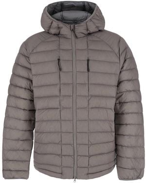 Hiking Patrol Down Jacket With Hood And Front Closure - Grey