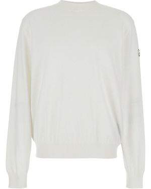 Moncler Genius Maglia Girocollo Con Motivo Logato Con Stampa Automobil - Bianco