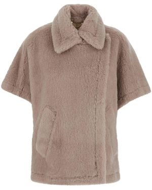 Max Mara Cappa 'Tebe' Con Colletto A Revers E Maniche Corte A Kimono I - Grigio