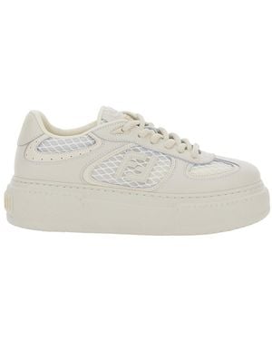 Fendi 'Match' Trainers With Mesh Inserts And Embossed Logo On The Back - White