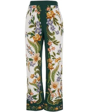 FARM Rio Pants With All-Over Floral Print - Green