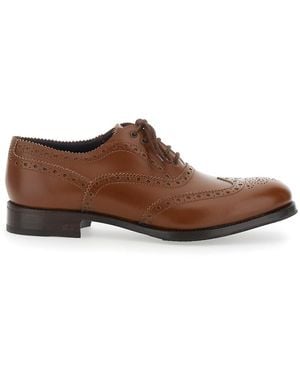 Lidfort Swallowtail Shoes With Rubber Sole, Leather Fabric, Uni - Brown