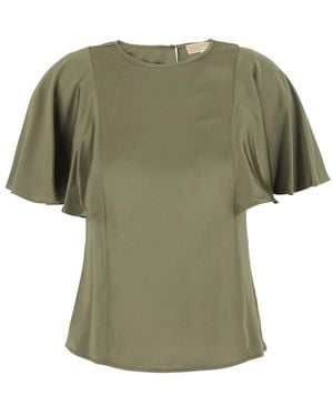 MICHAEL Michael Kors Top With Keyhole Closure On The Back And S - Green