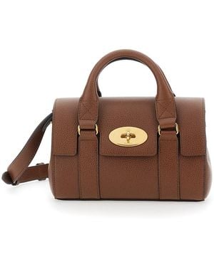 Mulberry Handbag Bayswater Mini With Turnlock Closure in Brown 