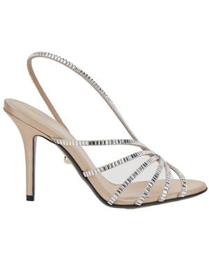 ALEVI 'Star' Court Shoes With High Heel And Strass Details - White
