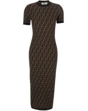 Fendi Ff Knit Dress - Brown