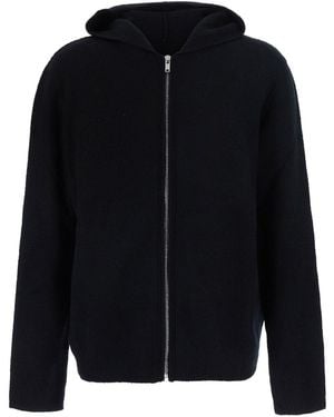 Rick Owens Hooded Sweatshirt With Fixed Hood And Front Zip Closure - Black