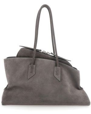 The Attico 'La Passeggiata' Medium Shoulder Bagwith Two Top Handl - Grey