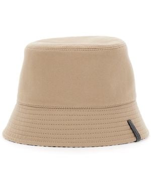Brunello Cucinelli Hat With Side Monile Detail - Natural