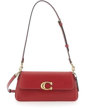 COACH Borsa Suede Jet Shoulder Con Tracolla E Chiusura A Zip - Rosso