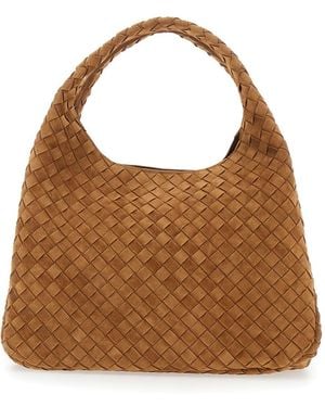 Bottega Veneta Large 'Campana' Shoulder Bag With Two Top Handles - Brown