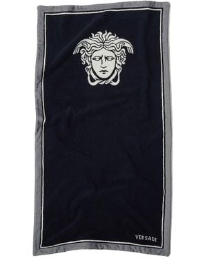 Versace Sport Towel With Medusa Jacquard - Blue