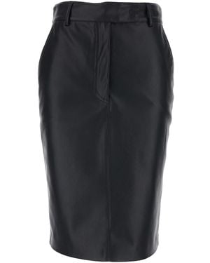 Plain Skirt With Front Concealed Closure - Black
