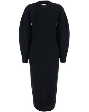 Loulou de Saison 'Elena' Long Dress With Ribbed Design And Wide - Black