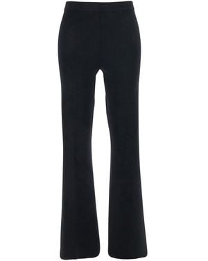 Twinset Flared Pants With Logo Plaque On The Rear - Blue