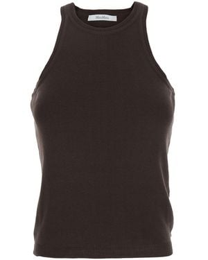 Max Mara Top 'Arness' Smanicato Con Scollo All'Americana - Nero
