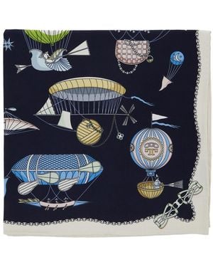 Tory Burch Hot Air Balloon Neckerchief With Balloon Print - Blue