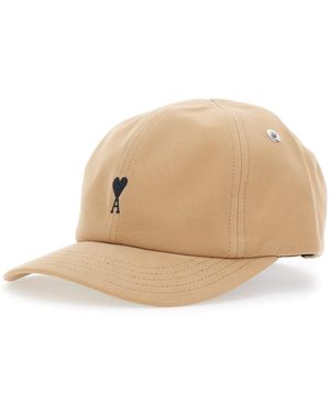 Ami Paris Cappello Da Baseball Con Tesa Curva E Ricamo Adc Sul Fronte - Neutro