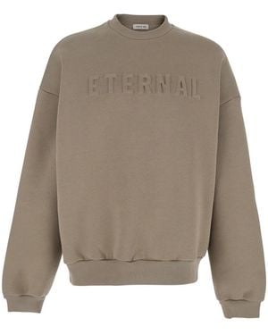 Fear Of God 'Eternal Crewneck T-Shirt With Dropped Shoulders And Tonal Embroidery On The Front - Natural