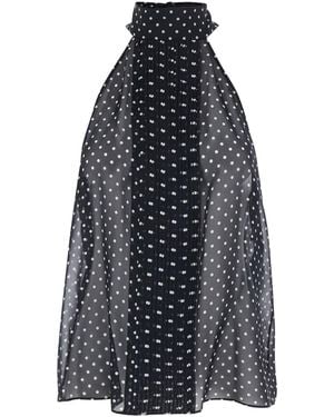 Tom Ford Sleeveless Top With Halterneck And All-Over Polka Dot Motif - Blue