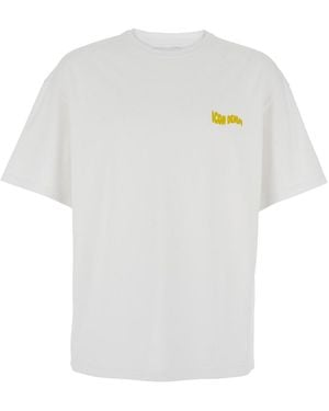 ICON DENIM Crewneck T-Shirt With Logo Lettering On The Front In - White