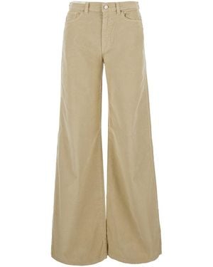 PT Torino Cindy Soft Stretch Corduroy Trousers With Pockets And Straight - Natural